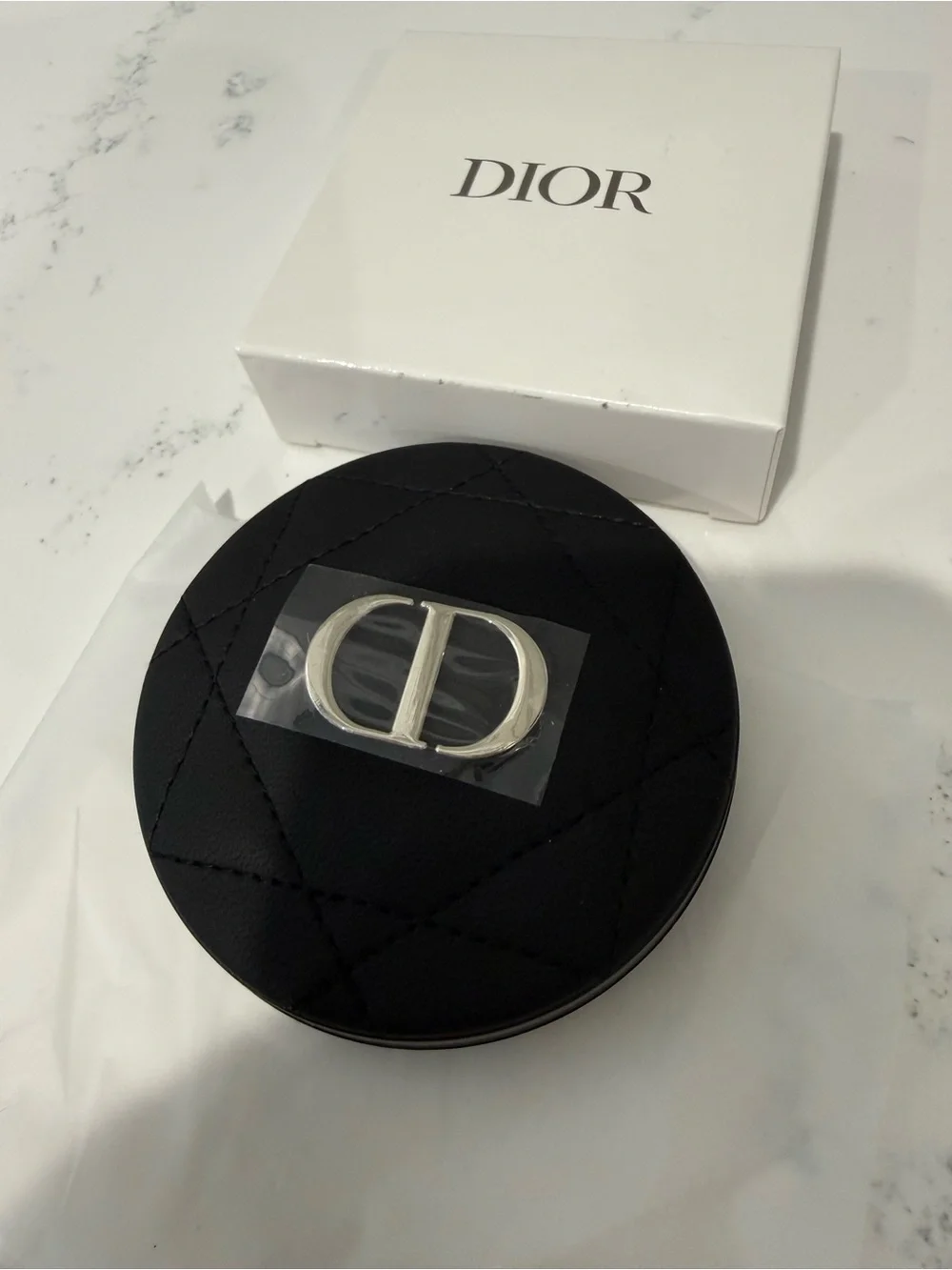 NIB Dior Black Quilted Compact Mirror